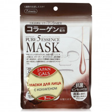 JAPAN GALS Pure5 Essence Маска для лица с коллагеном 7 шт