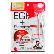 JAPAN GALS Placenta + Маска с плацентой и EGF фактором 7 шт
