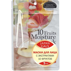 JAPAN GALS Маска с экстрактами 10 фруктов 7 шт