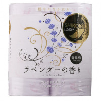 SHIKOKU Lavender-no-Kaori Бумага туалетная парфюмированная 4 рулона 2-х слойная
