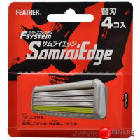 Feather Запасные кассеты с тройным лезвием д/станка F-System "Samurai Edge" 4шт 