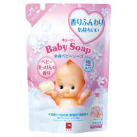 Детская пенка"2 в 1" для мытья волос и тела с первых дней жизни с ароматом детского мыла ("Без слёз") "Kewpie" (мягкая упаковка 350 мл)
