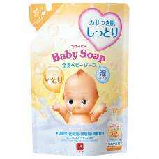 Увлажняющая молочная детская пенка"2 в 1" для мытья волос и тела с первых дней жизни ("Без слёз") "Kewpie" (мягкая упаковка 350 мл)