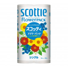 Туалетная бумага Crecia "Scottie FlowerPACK", однослойная 12 рул. 
