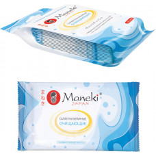 Салфетки влажные "Maneki", серия Kaiteki очищающие с антибактериальным эффектом, в инд. упаковке, 15 шт./упак