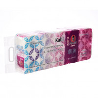 Бумага туалетная "Maneki", серия Kabi, 3 слоя, 280 л., 39.2 м, гладкая, белая с ароматом Ириса, 10 рулонов/упаковка