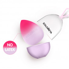 Solomeya Косметический спонж для макияжа, меняющий цвет “Purple-pink”/  Color Changing blending sponge Purple-pink