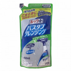 LION Чистящее средство для ванной комнаты "Look Plus" быстрого действия (аромат трав и мяты + ионы серебра) мягкая упаковка 450 мл