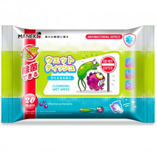 Maneki Салфетки влажные "Maneki", очищающие с антибактериальным эффектом, 100 шт/упак