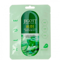 "Jigott" Aloe Real Ampoule Mask Маска для лица тканевая ампульная с экстрактом алоэ 27 мл