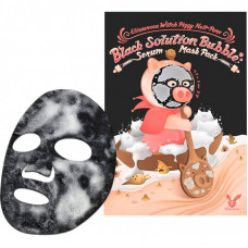 Тканевая маска для лица ПУЗЫРЬКОВАЯ Witch Piggy Hell-Pore Black Solution Bubble Serum Mask Pack 1 шт