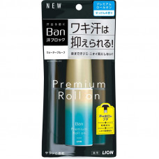 LION Премиальный дезодорант-антиперспирант роликовый ионный блокирующий потоотделение "BAN Premium Gold Label" (аромат мыла) 40 мл