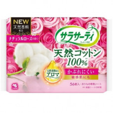KOBAYASHI Sarasaty Cotton 100% Ежедневные гигиенические прокладки 100% хлопок, с ароматом розы, 56шт.