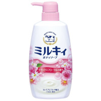 COW Milky Foam Floral Soap Увлажняющее мыло-пенка для тела, с маслом ши и скваланом, с ароматом пиона и розы, мягкая упаковка, 480мл
