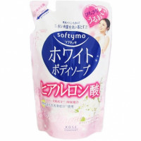 KOSE Softymo White Body Soap Hyaluronic Acid Жидкое мыло для тела с гиалуроновой кислотой, с мягким цветочным ароматом, сменная упаковка, 420мл. 