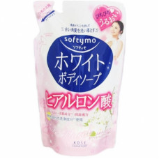 KOSE Softymo White Body Soap Hyaluronic Acid Жидкое мыло для тела с гиалуроновой кислотой, с мягким цветочным ароматом, сменная упаковка, 420мл. 