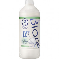 KAO Biore U Foaming Body Wash Healing Botanical Жидкое мыло-пенка для тела "Целебные травы", с ароматом свежей зелени, запасной блок, 450мл.