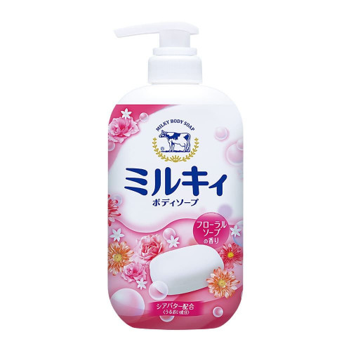 COW Молочное увлажняющее жидкое мыло для тела с ар. цветочного мыла"Milky Body Soap" 550мл