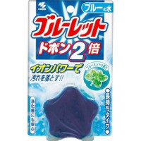 KOBAYASHI Bluelet Dobon Double Blue Mint Таблетка для бачка унитаза очищающая и дезодорирующая, с эффектом окрашивания воды, с ароматом мяты, 60г.