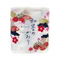 SHIKOKU TOKUSHI Fuji-no-kaori Парфюмированная туалетная бумага, 2-х слойная, с ароматом глицинии, 30м. (4 рулона).