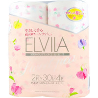SHIKOKU TOKUSHI Elvila Sweet Pea Парфюмированная туалетная бумага, 2-х слойная, со сладким ароматом душистого горошка, 30м. (12 рулонов). 