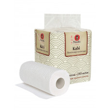 Maneki Полотенца бумажные KABI в рулоне 2сл.60л,белые 4 рулона
