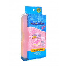 Губка для чистки пластиковых ванн, розовая, 8,5×16,5×5 см, 1 шт