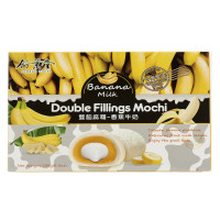 Японское рисовое пироженое моти DOUBLE FILLINGS MOCHI "Банан с молоком" 180г.