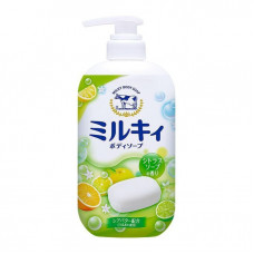COW Молочное увлажняющее жидкое мыло д/тела с цитрус. ар."Milky Body Soap"(дозатор)  550мл