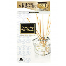 KOBAYASHI Sawaday Stick Parfum Blanc Натуральный аромадиффузор для дома, с теплым древесным ароматом и цветочно-цитрусовыми нотками, стеклянный флакон 70мл, 8 палочек.