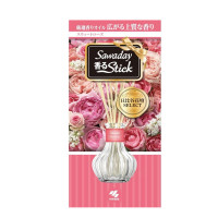 KOBAYASHI Sawaday Stick Parfum Sweet Rose Натуральный аромадиффузор для дома, с ароматом цветочного букета, стеклянный флакон 70мл, 8 палочек.