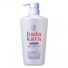 LION Увлажняющее жидкое мыло для тела с прохладным травяным ароматом "Hadakara" (дезодорирующее, для всех типов кожи) 500 мл (дозатор
