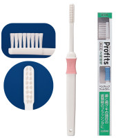 EBISU Зубная щётка "Ebisu Profits" с УЗКОЙ чистящей головкой, ПЛОСКИМ срезом и скруглёнными щетинками (для удаления налёта, средней жёсткости) 