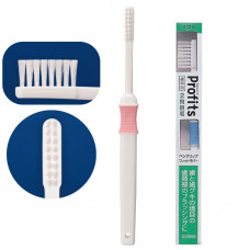 EBISU Зубная щётка "Ebisu Profits" с УЗКОЙ чистящей головкой, ПЛОСКИМ срезом и скруглёнными щетинками (для удаления налёта, средней жёсткости) 