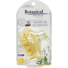 IKEMOTO Botanical Amani Oil Массажная щётка для мытья волос, для ухода за поврежденными волосами, с маслом льна, 1шт.