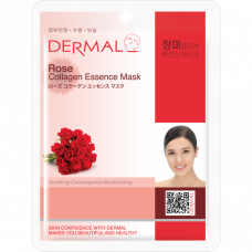 Тканевая маска с коллагеном и экстрактом розы DERMAL Rose Collagen Essence Mask Soothing