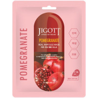 JIGOTT REAL AMPOULE MASK POMEGRANATE Тканевая маска для лица с экстрактом Граната 27мл.