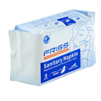  FRISS Sanitary Pad Премиальные гигиенические прокладки для женщин дневные (Чип 4 в 1 с турмалином и наносеребром), 8шт/уп, 280 мм, 4 капли
