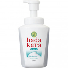  LION Бархатное увлажняющее мыло-ПЕНКА для тела "Hadakara" с нежным ароматом мыла (для чувствительной кожи) 550 мл, флакон