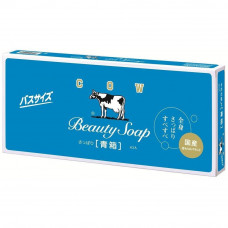  COW Молочное освежающее мыло с прохладным ароматом жасмина «Beauty Soap» синяя упаковка (кусок 130 г × 3 шт.)