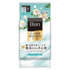 LION Дезодорант для всего тела в форме салфеток "Ban Premium Refresh Shower Sheets" (с пудрой, аромат «Цветущий лотос») 30 шт.