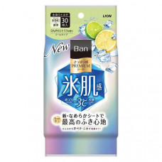  LION Дезодорант для всего тела в форме салфеток "Ban Premium Refresh Shower Sheets" (с пудрой и охлаждающим эффектом / аромат «Цветущий цитрус») 30 шт.