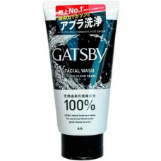 MANDOM Gatsby Facial Wash Strong Clear Foam Мужская пенка для умывания с угольной пудрой, с освежающим цитрусовым ароматом, 130г.