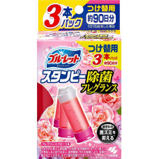 KOBAYASHI Bluelet Stampy Relaxing Aroma Дезодорирующий очиститель-цветок для туалетов, с цветочным ароматом, запасной блок 28гХ3шт.