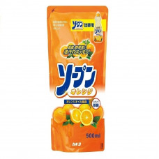  KAN Жидкость для мытья посуды «Kaneyo - Сладкий апельсин» 500 мл (мягкая упаковка)