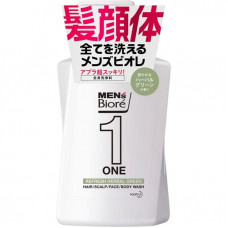 Мыло жидкое для мужского тела KAO Men's Biore ONE all-in-one body cleanser Herbal Green травяной аромат,бут 480мл