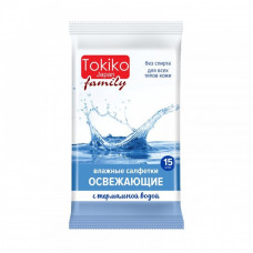 Влажные салфетки Tokiko Japan Family освежающие с термальной водой 15шт