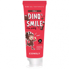  Детская гелевая зубная паста DINO's SMILE c ксилитом и вкусом колы, 60г, Consly