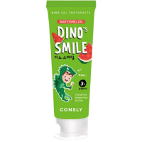  Детская гелевая зубная паста DINO's SMILE c ксилитом и вкусом арбуза, 60г, Consly