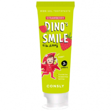  Детская гелевая зубная паста DINO's SMILE c ксилитом и вкусом клубники, 60г, Consly